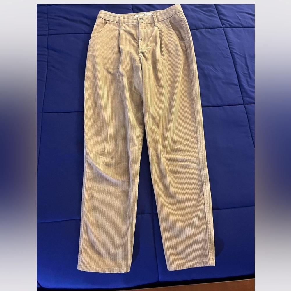 Hollister Beige Corduroy Ultra High Rise Pants